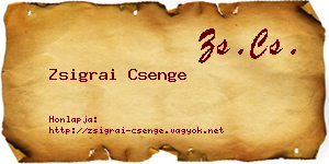 Zsigrai Csenge névjegykártya